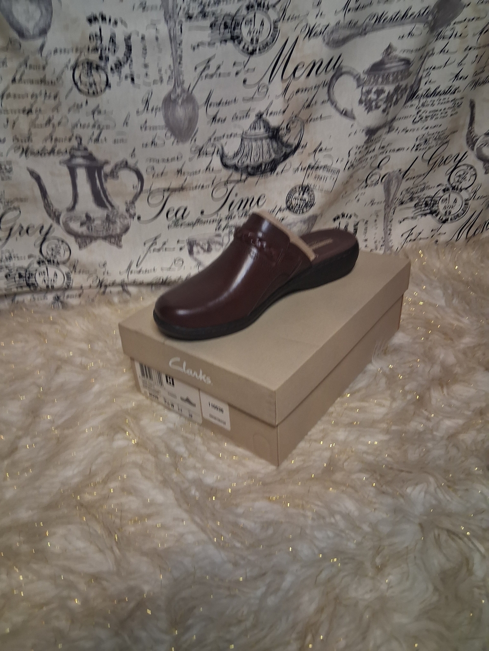 Clarks Delana Amber Dark Brown Leather Mules